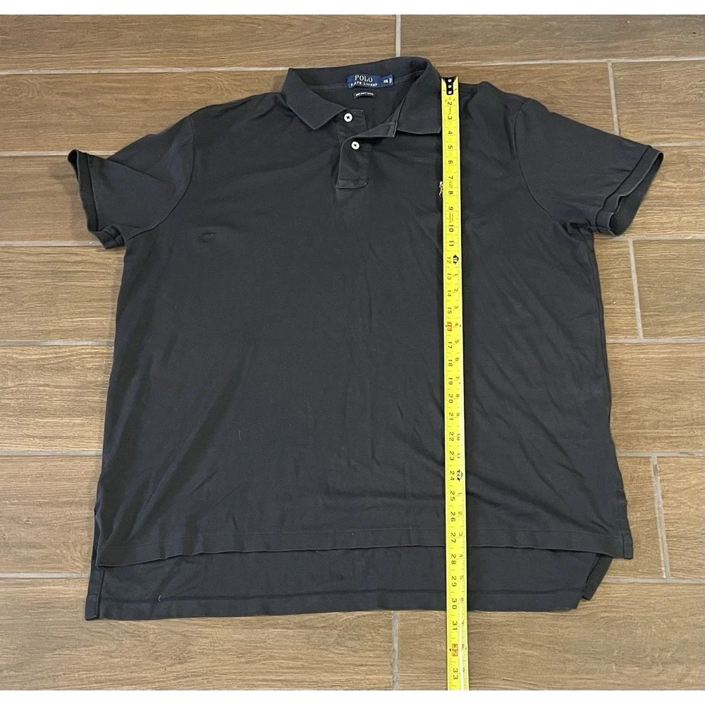 Polo Ralph Lauren Men's Polo Shirt XXL Black Short Sleeve Flesh Pony Soft Touch